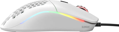 Glorious Model O- (Minus) Wired Gaming Mouse | 58g Superlight | Compact Size | Pixart 3360 Sensor | RGB | Honeycomb Design | Omron Switches | Ambidextrous | Matte White