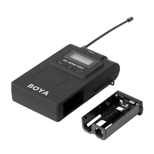 BOYA BY‑WM8 Pro-K2 UHF Dual-Channel Wireless Microphone System | 48‑Channel Receiver | Handheld + Lavalier | LCD | Headphone Jack