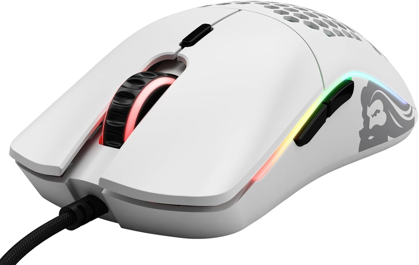 Glorious Model O- (Minus) Wired Gaming Mouse | 58g Superlight | Compact Size | Pixart 3360 Sensor | RGB | Honeycomb Design | Omron Switches | Ambidextrous | Matte White