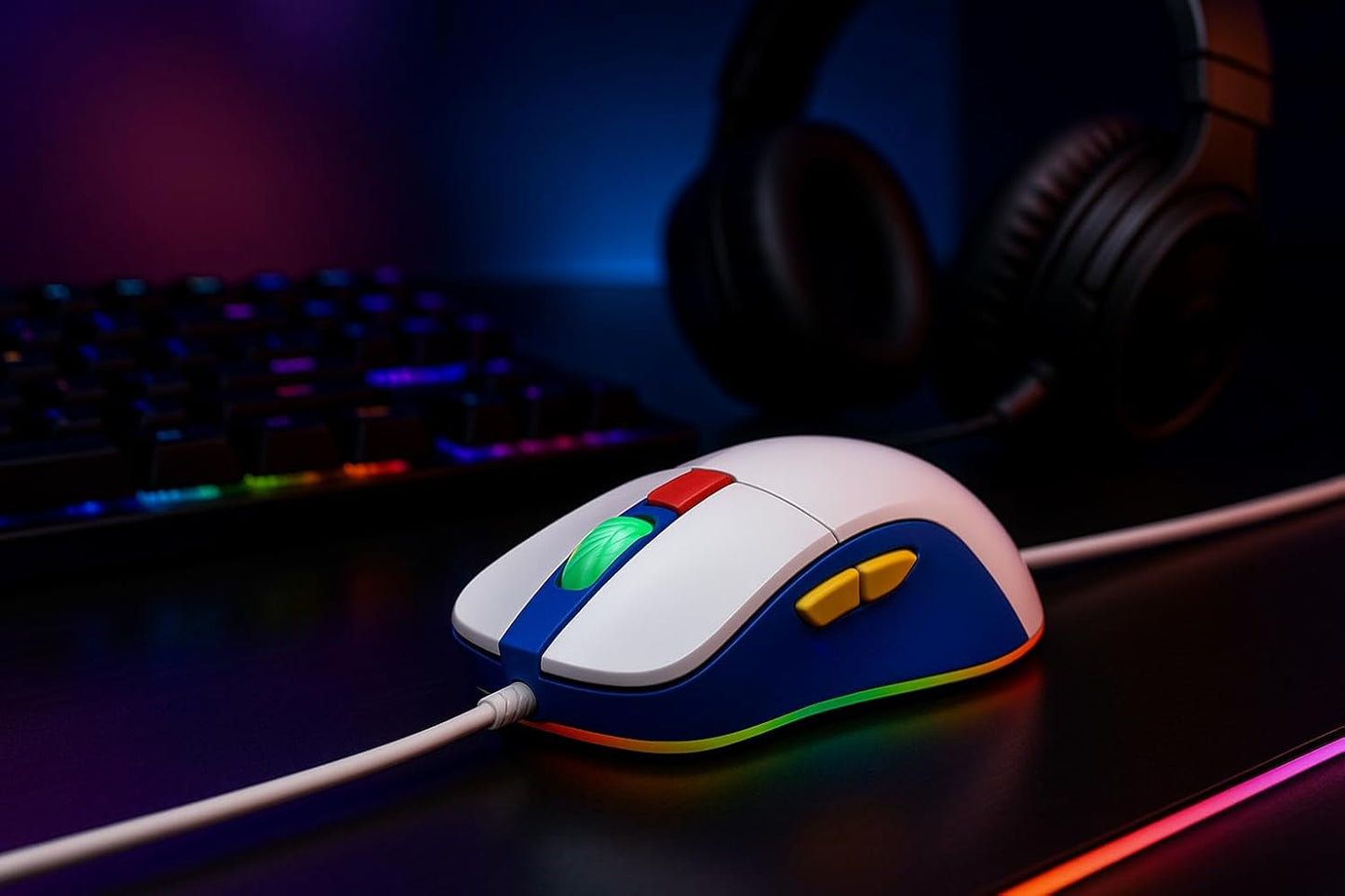 XtrickMe GM-227 Wired Gaming Mouse with 7 Color Backlit | Ergonomic Design | 6 Buttons | 4 Adjustable DPI Levels
