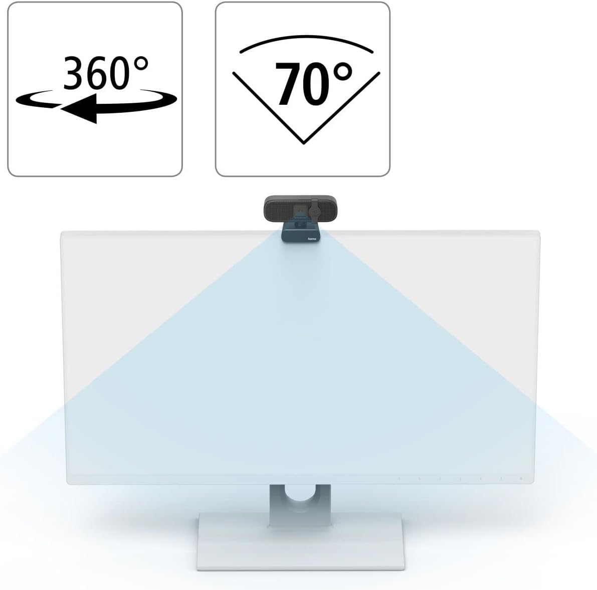 Hama 139991 C-400 Full HD 1080p Webcam | Integrated Microphone | Privacy Cover | 70° Field of View