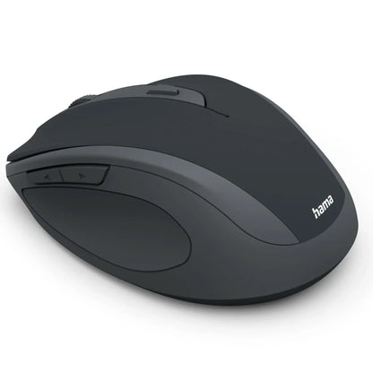 Hama WM-400 Wireless Ergonomic Mouse | 6-Button Optical Quiet Mouse with 2.4 GHz RF | Adjustable DPI | Stowable USB-A Receiver & Eco-Friendly Design