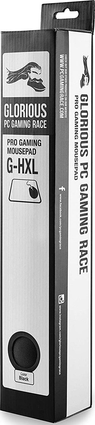 Glorious XL Heavy Gaming Mouse Mat/Pad | 16"x18" Extra-Large Black Cloth Surface | Non-Slip Rubber Base | Stitched Edges | Precision Gaming & Desk Mat