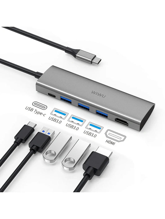 WIWU ALPHA 5 IN 1 USB-C HUB A531H | GRAY