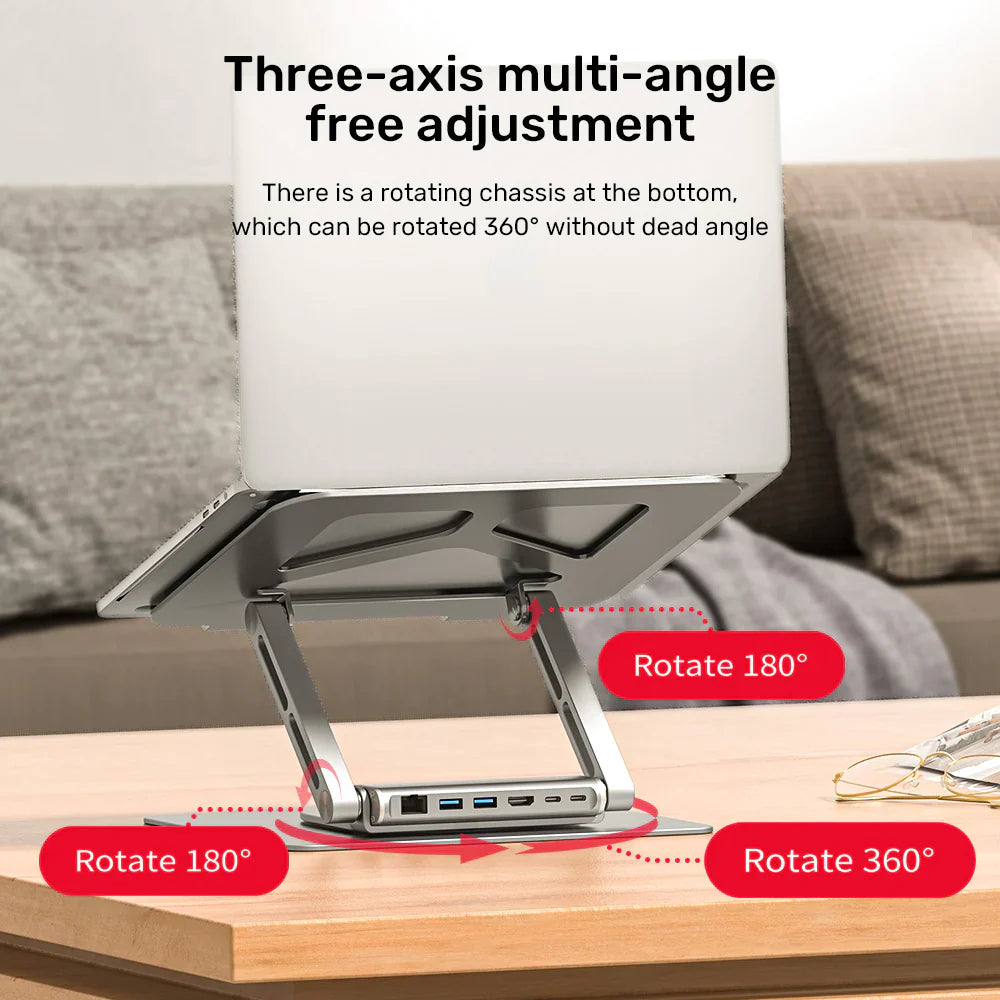 UNITEK laptop USB-C docking station combines the functions of the laptop dock and laptop stand