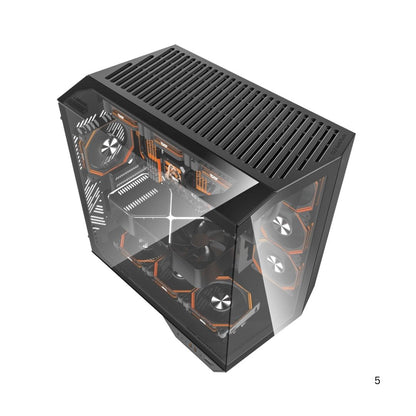 DarkFlash DY470 Mid Tower Case | Black