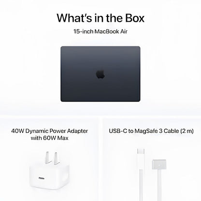 Apple Macbook Air MDVH4AB/A | A3448 | M5 Chip (10 Core) | GPU (8 Core) | RAM 16GB | SSD 512GB | 15.0 (2880 x 1864) | Midnight