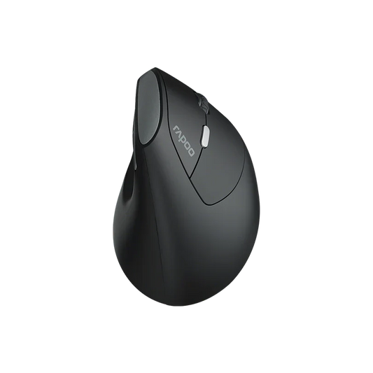 Rapoo EV250 Wireless Ergonomic Vertical Mouse | 2.4GHz Silent Click Optical Mouse | Adjustable 800-1600 DPI | 6 Buttons | Nano USB Receiver | Up to 9-Month Battery Life | Ergonomic Right-Hand Design for PC & Laptop