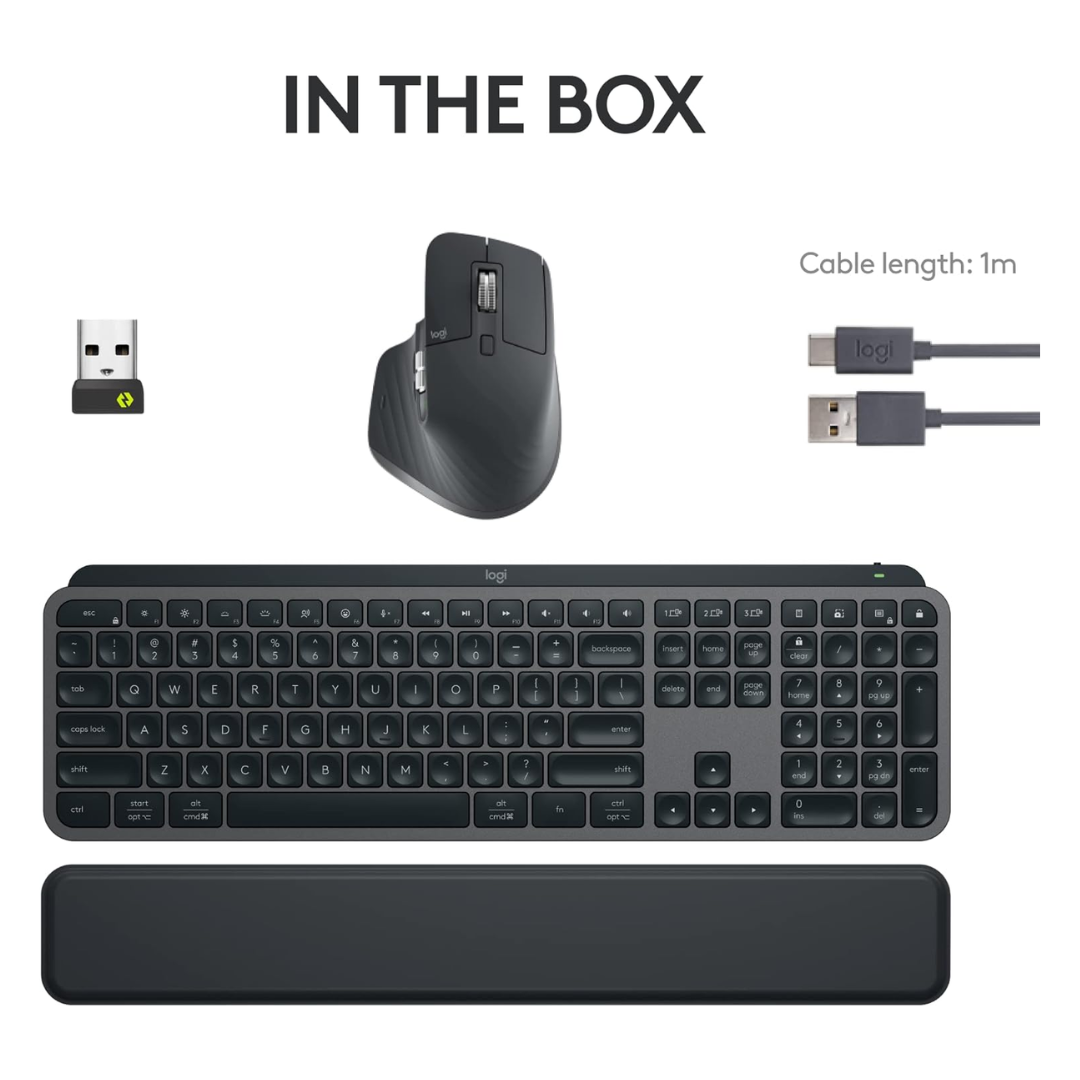 Logitech MX Keys S Combo | Performance Wireless Keyboard & Mouse with Palm Rest
