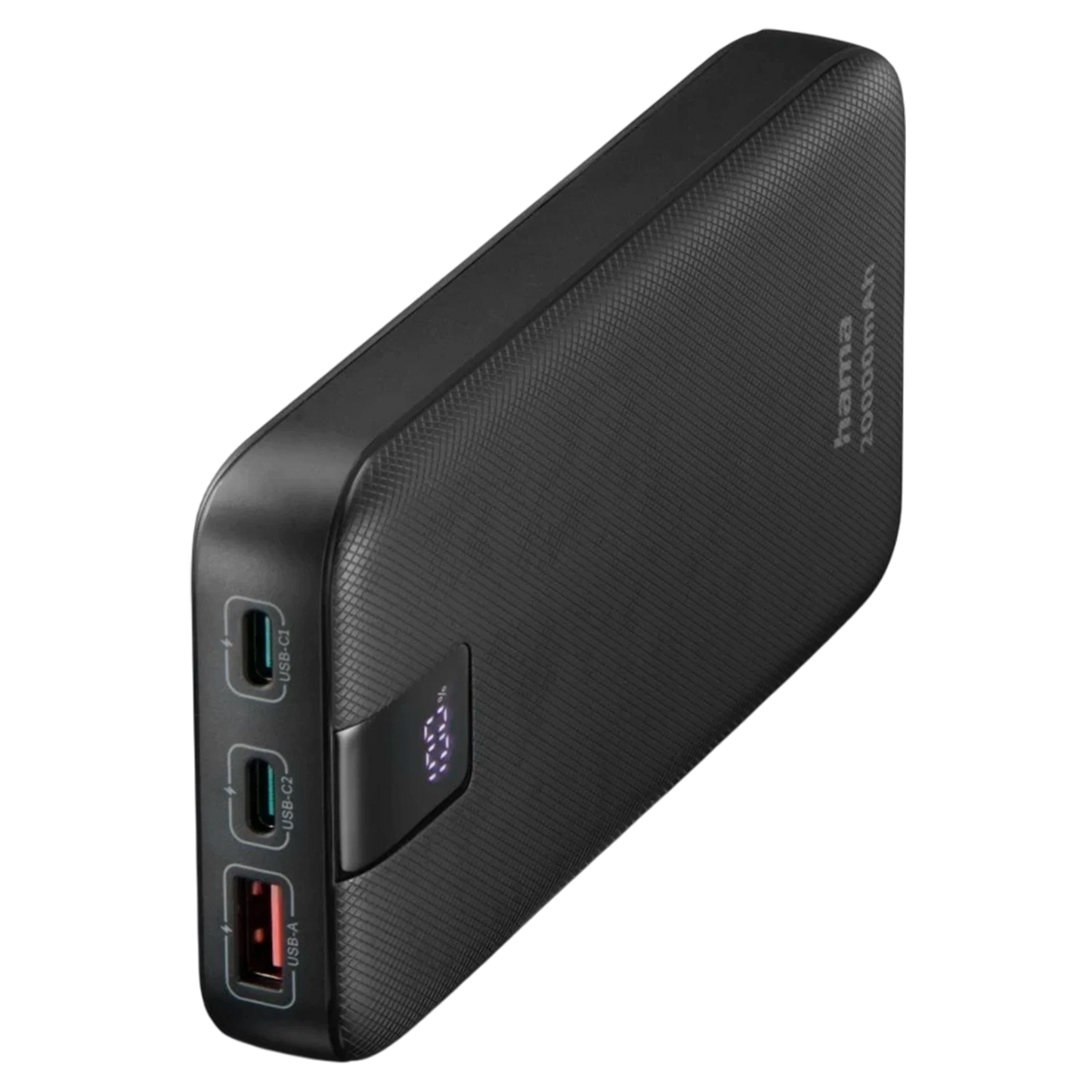 Hama PD-20 20000 mAh Power Pack | Fast Charging Portable Power Bank with 2× USB-C & USB-A Outputs | PD & Quick Charge Support | LED Display | Anthracite