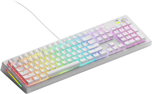 Glorious GMMK 3 HE 100% Prebuilt Mechanical Gaming Keyboard White | Hall Effect Magnetic Switches | Rapid Trigger | 8K Polling Rate | Hot-Swappable | RGB Lighting | Full-Size Keyboard with USB-C
