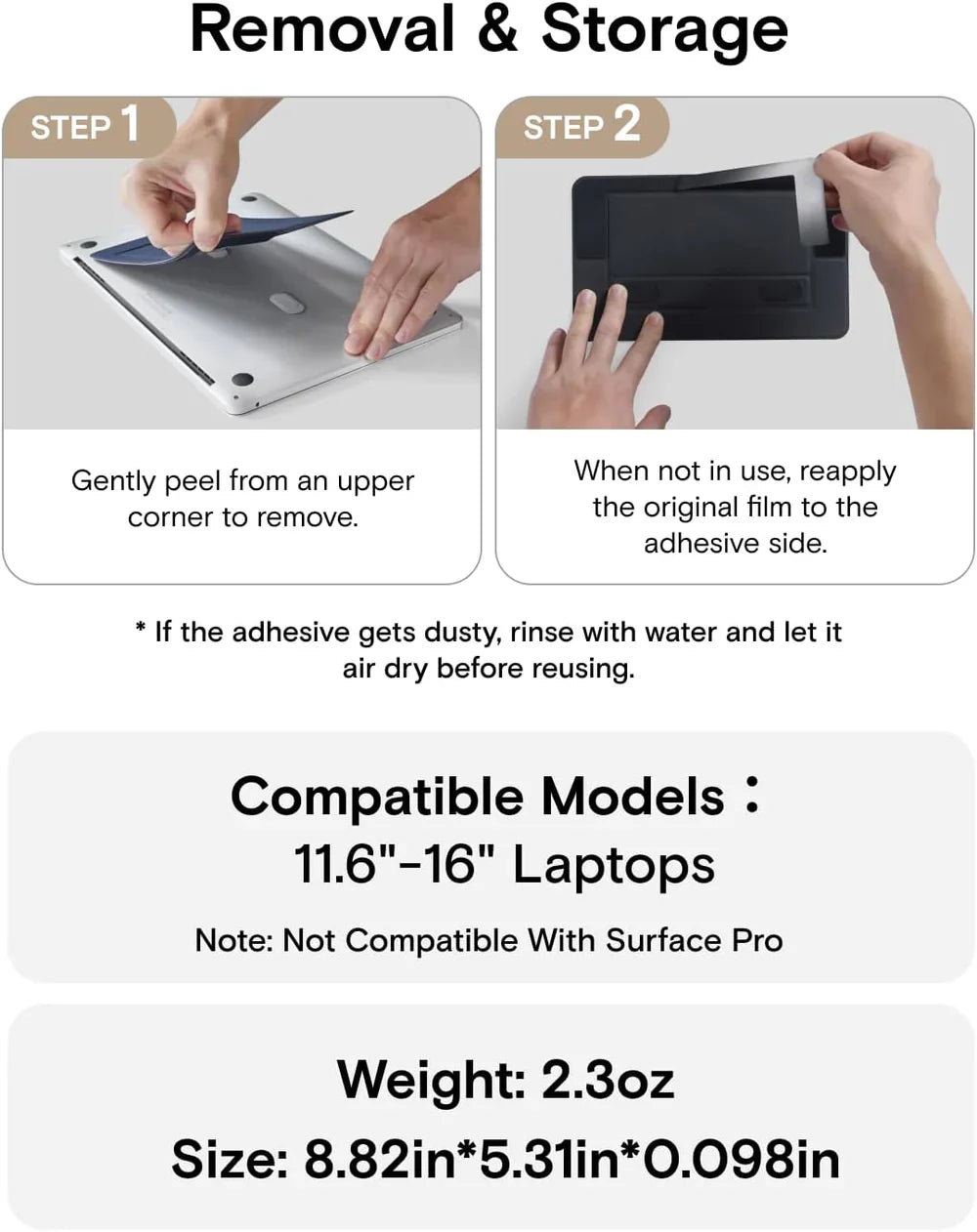 MOFT Laptop Stand for Desk | Adhesive Airflow Laptop Cooling Riser for Heat Dissipation with 2 Adjustable Viewing Angles | Foldable & Portable Computer Stand Compatible with Laptops 11"-16"