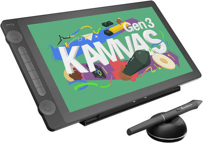 Huion Kamvas 16 (Gen 3) | 15.8″ 2.5K QHD Pen Display | Nano-Etched Canvas Glass | PenTech 4.0 | Dual Dials | 99% sRGB