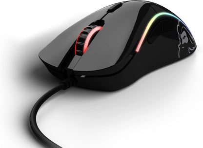 Glorious Model D Gaming Mouse | Ultra-Lightweight 68g Honeycomb RGB Wired Mouse | Ergonomic Right-Hand Design | High Precision Sensor | Ascended Cable | PTFE Feet | Glossy Black