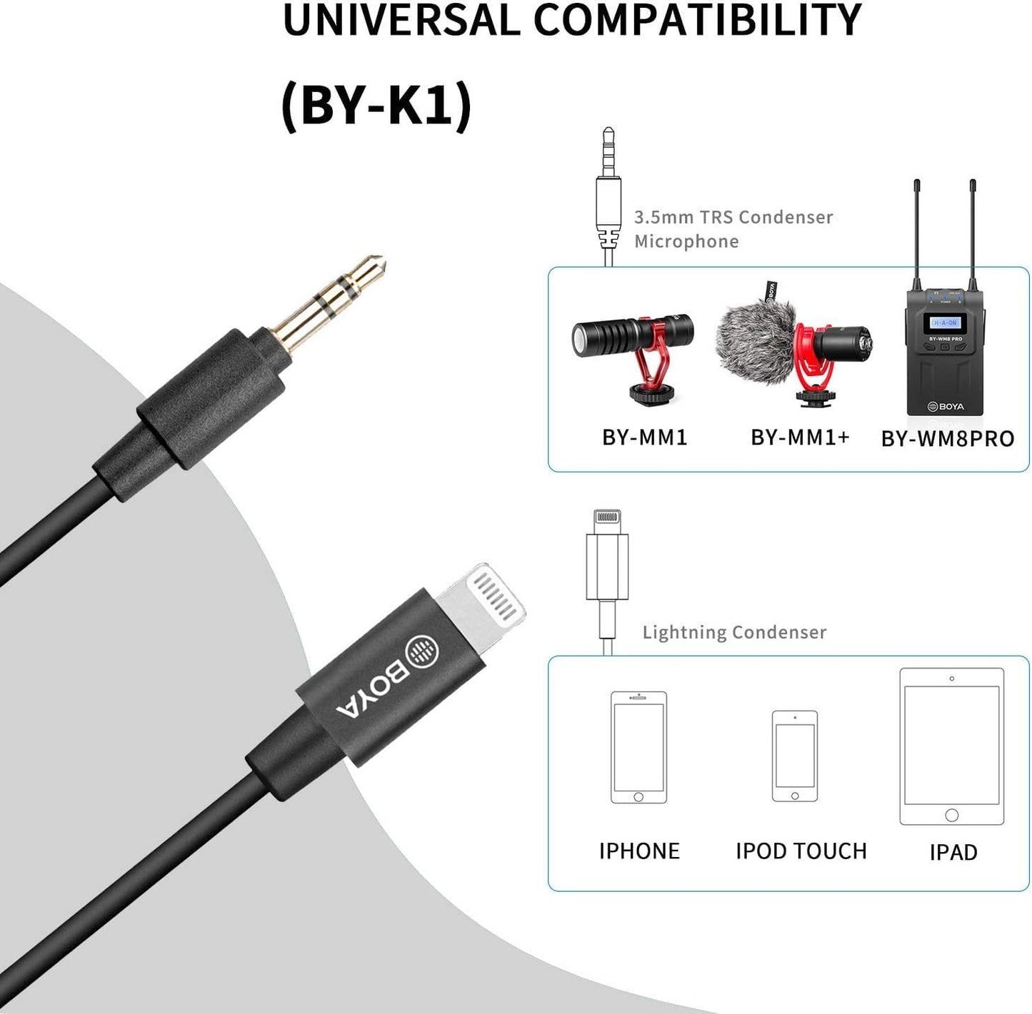 BOYA BY‑WM8 Pro-K2 UHF Dual-Channel Wireless Microphone System | 48‑Channel Receiver | Handheld + Lavalier | LCD | Headphone Jack