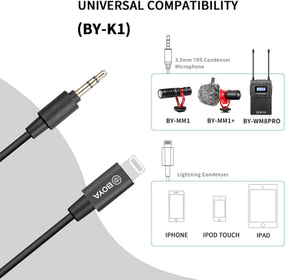 BOYA BY‑WM8 Pro-K2 UHF Dual-Channel Wireless Microphone System | 48‑Channel Receiver | Handheld + Lavalier | LCD | Headphone Jack