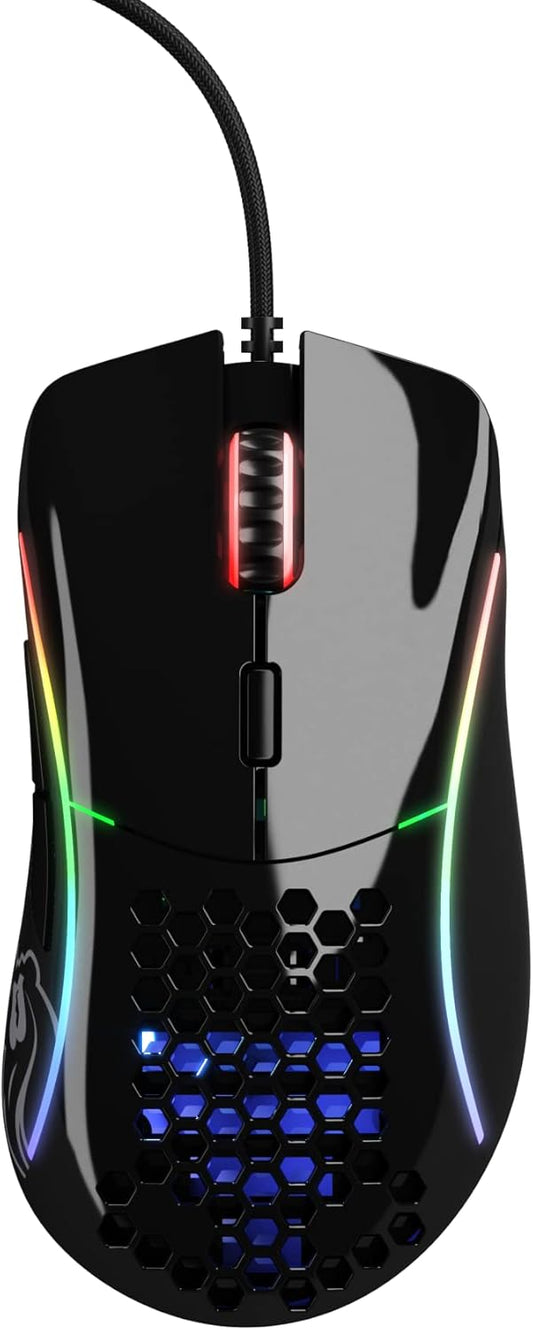 Glorious Model D Gaming Mouse | Ultra-Lightweight 68g Honeycomb RGB Wired Mouse | Ergonomic Right-Hand Design | High Precision Sensor | Ascended Cable | PTFE Feet | Glossy Black