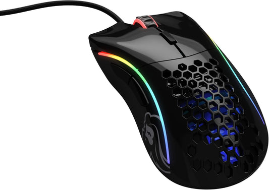 Glorious Model D Gaming Mouse | Ultra-Lightweight 68g Honeycomb RGB Wired Mouse | Ergonomic Right-Hand Design | High Precision Sensor | Ascended Cable | PTFE Feet | Glossy Black