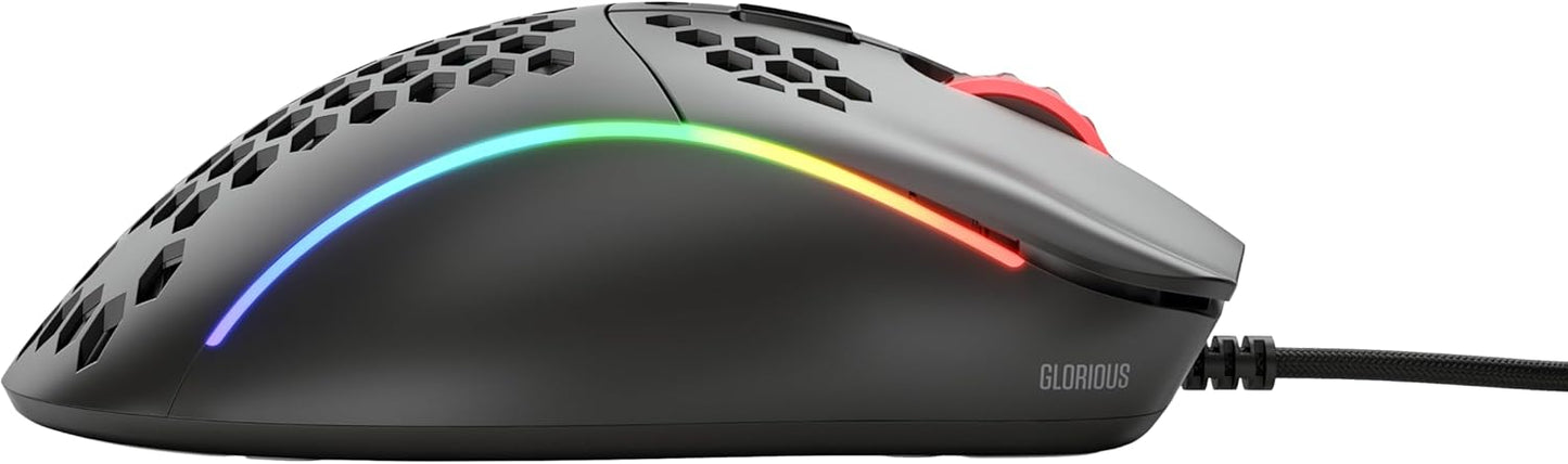 Glorious Model D- (Minus) Wired Gaming Mouse | 61g Superlight Honeycomb Design | RGB | Ergonomic | Pixart 3360 Sensor | Omron Switches | PTFE Feet | 6 Buttons