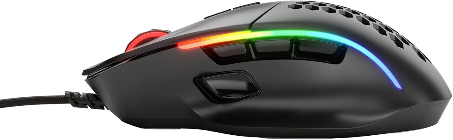 Glorious Model I Wired Gaming Mouse | 69g Ultra-Lightweight | 9 Programmable Buttons | Swappable Side Buttons | RGB Lighting | PTFE Feet | Ergonomic Thumb Rest | Black