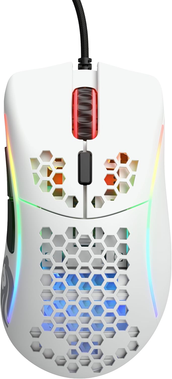 Glorious Model D- (Minus) Wired Gaming Mouse | 61g Superlight Honeycomb Design | RGB | Ergonomic | Pixart 3360 Sensor | Omron Switches | PTFE Feet | 6 Buttons