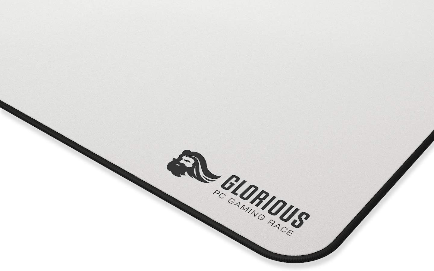 Glorious Large Gaming Mouse Pad 16"x18" | Cloth Mouse Mat with Non-Slip Rubber Base | Stitched Edges | Durable XL Desk Mousepad for Gaming and Office | White