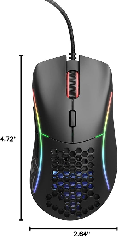 Glorious Model D- (Minus) Wired Gaming Mouse | 61g Superlight Honeycomb Design | RGB | Ergonomic | Pixart 3360 Sensor | Omron Switches | PTFE Feet | 6 Buttons