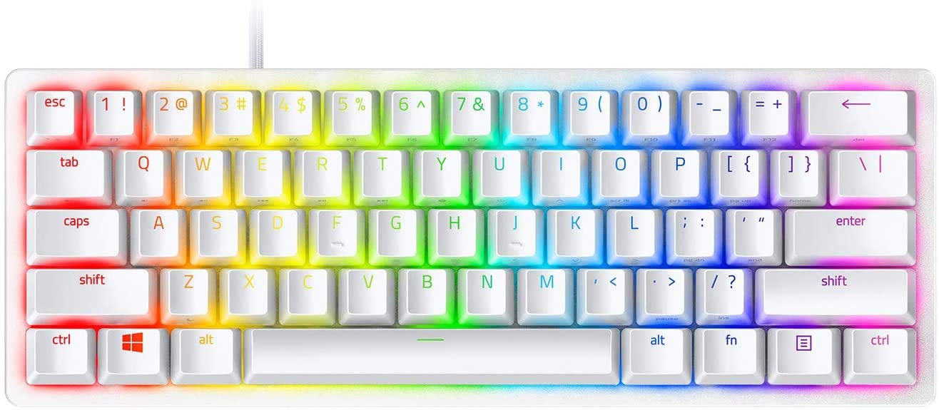 Razer Huntsman Mini - Mercury Edition - 60% Optical Gaming Keyboard (Linear Red Switch) - FRML Packaging ( En )