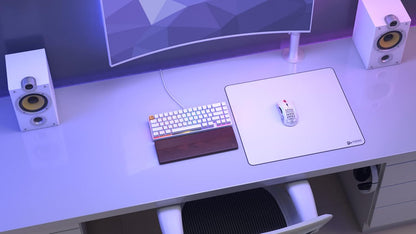Glorious Large Gaming Mouse Pad 16"x18" | Cloth Mouse Mat with Non-Slip Rubber Base | Stitched Edges | Durable XL Desk Mousepad for Gaming and Office | White