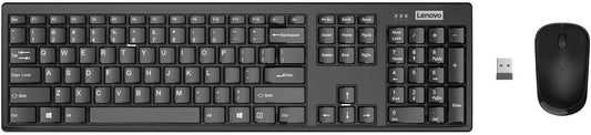 Lenovo 100 USB-A Wireless Combo – Slim Keyboard & Compact Mouse, 1600 DPI, Spill-Resistant, 10-Million Key Presses