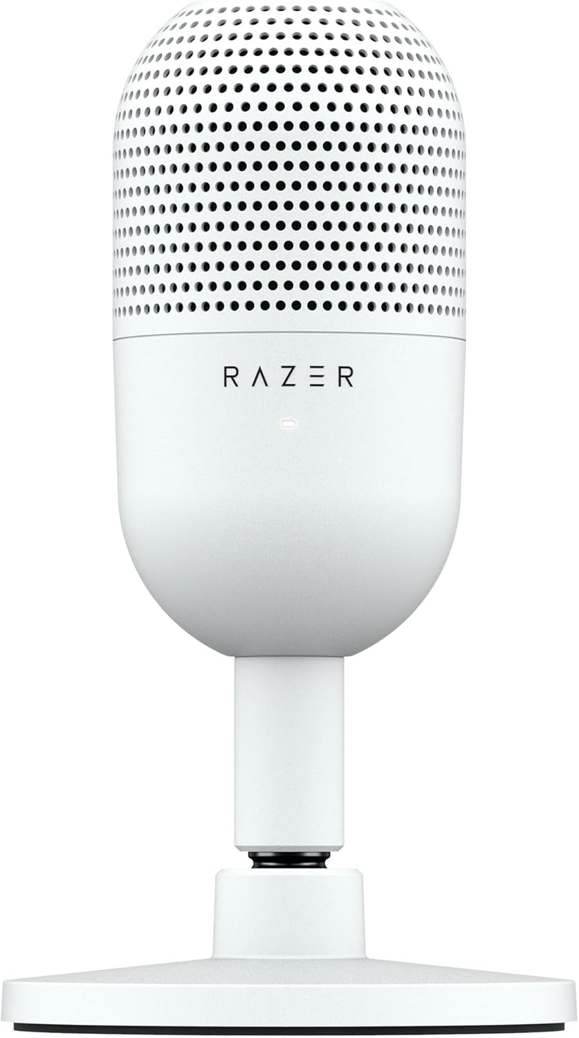 Razer Seiren V3 Mini USB Microphone: Condenser Mic | Supercardioid Pickup Pattern | Tap-to-Mute Sensor with LED Indicator | Shock Absorber | Ultra Compact | PC | Discord | OBS Studio | XSplit | Black