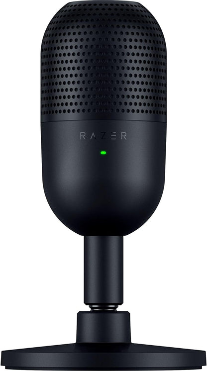 Razer Seiren V3 Mini USB Microphone: Condenser Mic | Supercardioid Pickup Pattern | Tap-to-Mute Sensor with LED Indicator | Shock Absorber | Ultra Compact | PC | Discord | OBS Studio | XSplit | Black