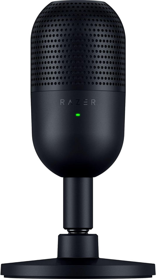 Razer Seiren V3 Mini USB Microphone: Condenser Mic | Supercardioid Pickup Pattern | Tap-to-Mute Sensor with LED Indicator | Shock Absorber | Ultra Compact | PC | Discord | OBS Studio | XSplit | Black