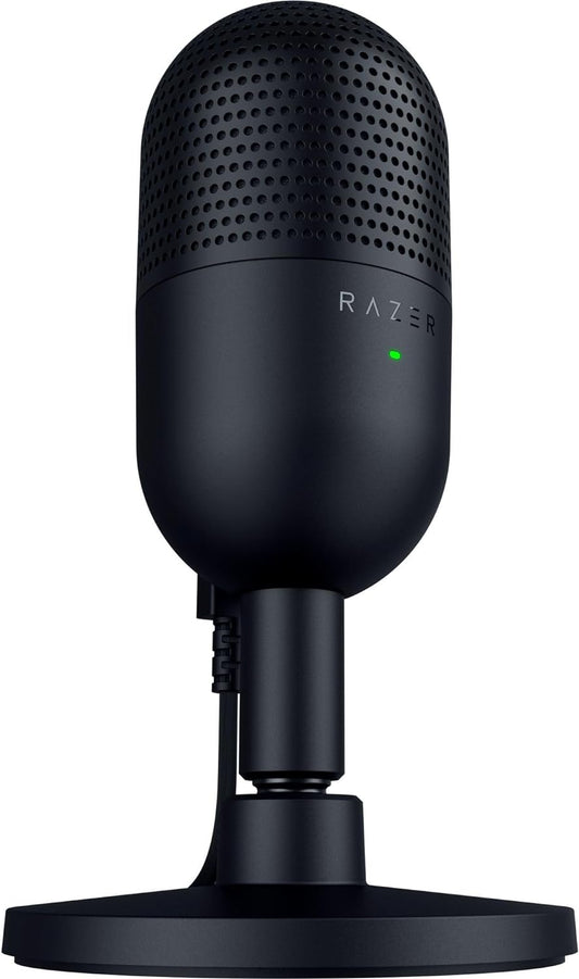 Razer Seiren V3 Mini USB Microphone: Condenser Mic | Supercardioid Pickup Pattern | Tap-to-Mute Sensor with LED Indicator | Shock Absorber | Ultra Compact | PC | Discord | OBS Studio | XSplit | Black