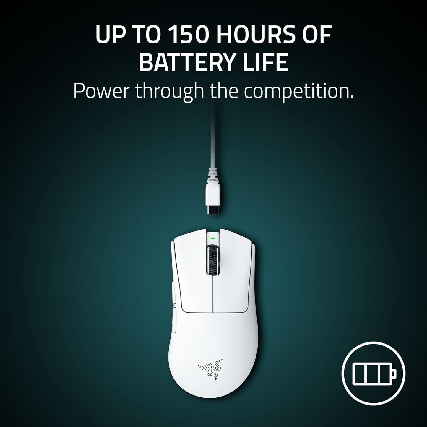 Razer DeathAdder V4 Pro Wireless Gaming Mouse | 45K Optical Sensor | 8000Hz Polling Rate | 6 Programmable Buttons | Ultra-Light 56g | HyperSpeed Wireless | 150Hr Battery Life | Ergonomic Esports Mouse