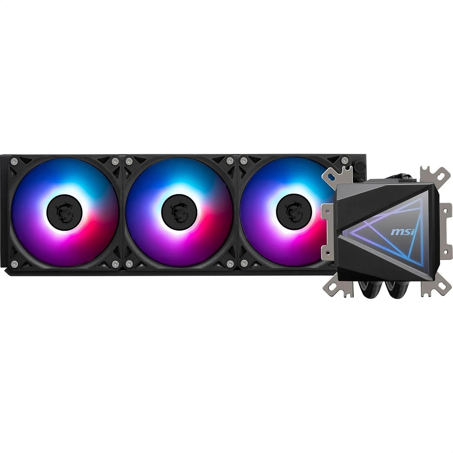 MSI MAG CORELIQUID I360 AIO CPU Liquid Cooler | Enlarged Copper Cold Plate | ARGB Blockhead & LDB Fans | Dual-Chamber Water Block | Split-Flow Radiator | Mystic Light Supported | Intel & AMD Compatible