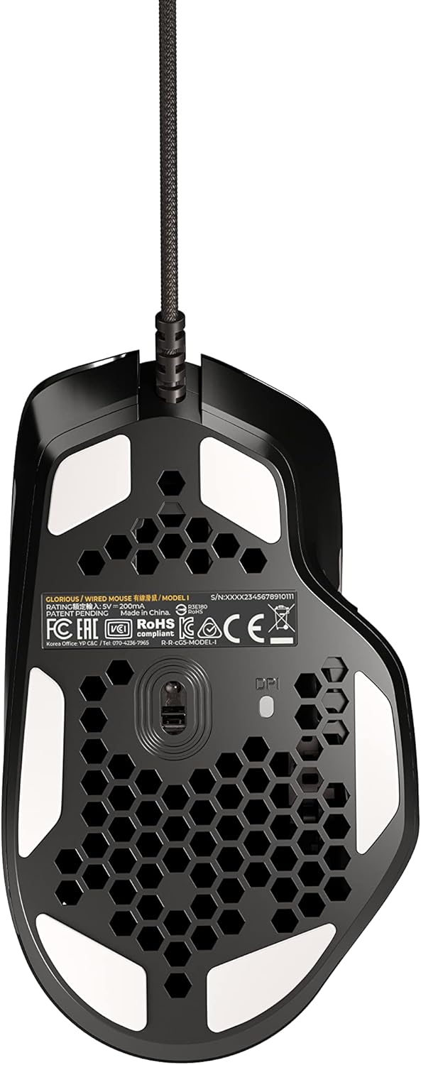 Glorious Model I Wired Gaming Mouse | 69g Ultra-Lightweight | 9 Programmable Buttons | Swappable Side Buttons | RGB Lighting | PTFE Feet | Ergonomic Thumb Rest | Black