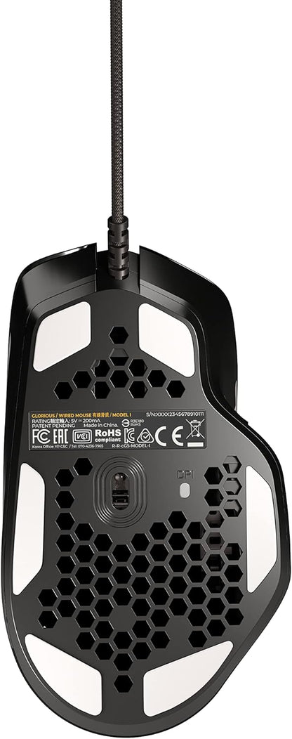 Glorious Model I Wired Gaming Mouse | 69g Ultra-Lightweight | 9 Programmable Buttons | Swappable Side Buttons | RGB Lighting | PTFE Feet | Ergonomic Thumb Rest | Black