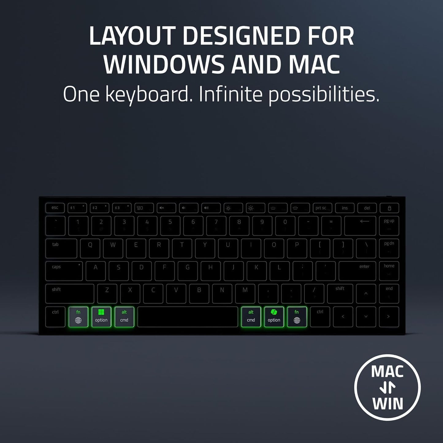 Razer Joro Ultra-Thin Wireless Gaming Keyboard – 75% Layout, Low-Profile Scissor Switches, RGB, Bluetooth + USB-C