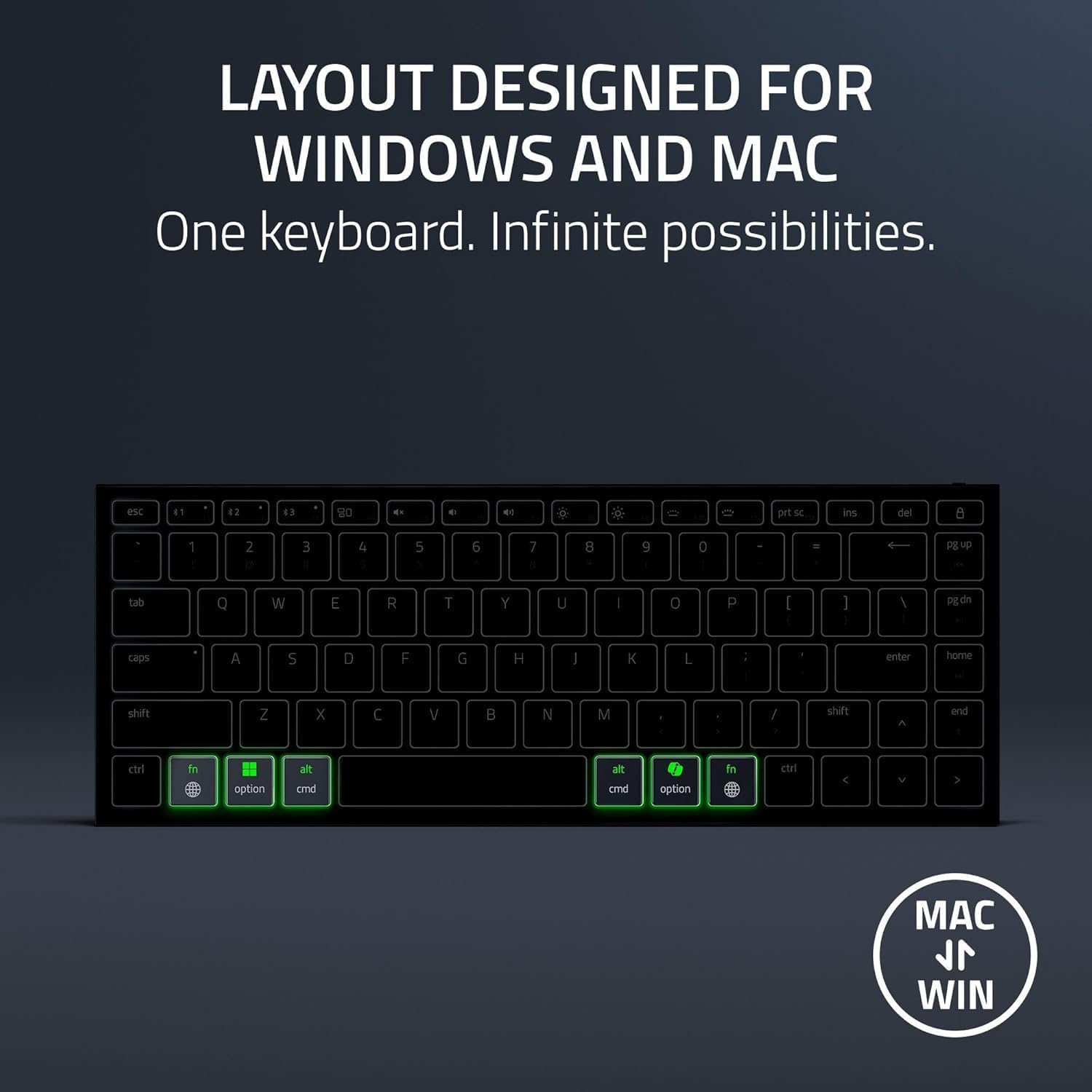 Razer Joro Ultra-Thin Wireless Gaming Keyboard – 75% Layout, Low-Profile Scissor Switches, RGB, Bluetooth + USB-C