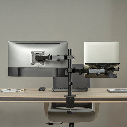 Avetron MA401 Steel Articulating Monitor Arm with Laptop Tray – Supports 17″–32″, 9 kg Load, Full Motion