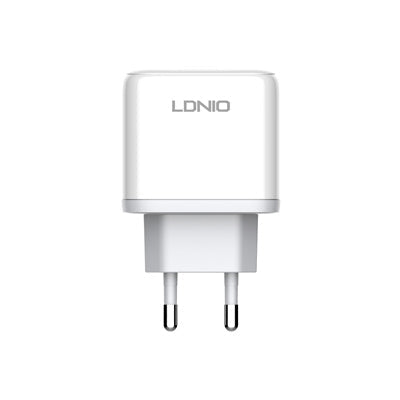 LDNIO A2526C 45W Dual USB Fast Charger (USB‑C PD + USB‑A QC4.0) | Power Delivery & Quick Charge | Compact Wall Charger with Dual Ports