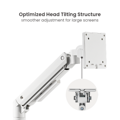 Avetron  Pole-Mounted Gas Spring Dual Monitor Arm – Supports 17″-49″, 2-20 kg per Screen, USB-A & USB-C Base, Dual Monitor