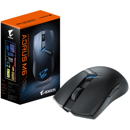 GIGABYTE AORUS M6 RGB Gaming Mouse | 26 | 000 DPI Optical Sensor | Adjustable Weight System | 6 Programmable Buttons | 1000Hz Polling | RGB Lighting | Ergonomic Design