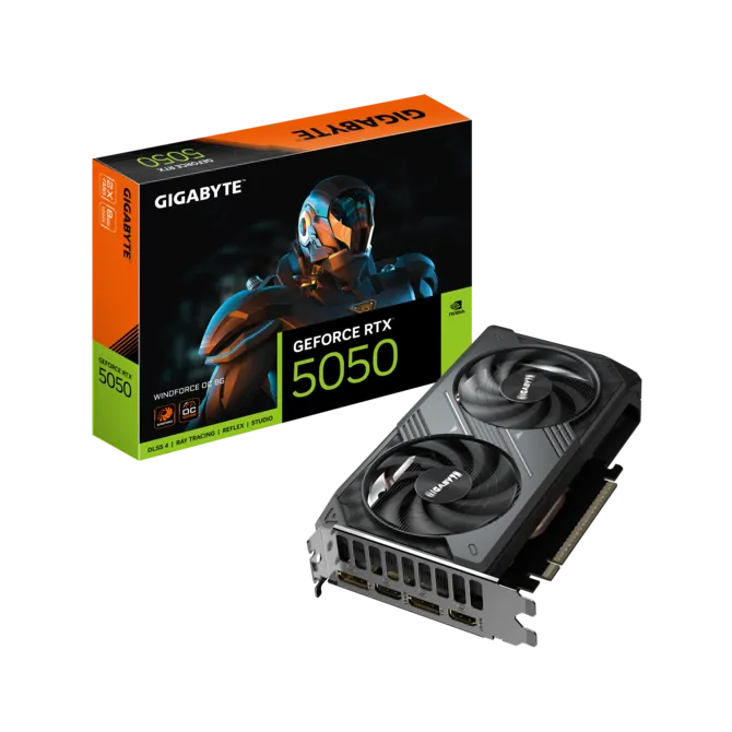 GIGABYTE GeForce RTX 5050 WINDFORCE OC 8GB GDDR6 Graphics Card | PCIe 5.0 | HDMI 2.1 | DisplayPort