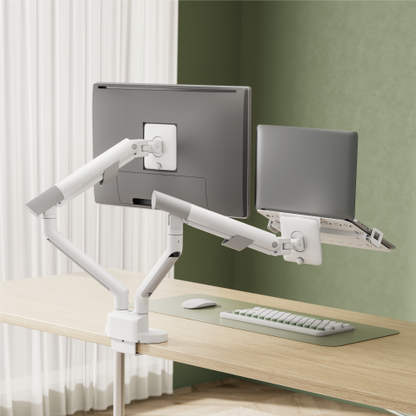 Avetron Nova Slim Mechanical Spring Monitor Arm w/ Laptop Tray – 17″–35″, 2–11 kg, Full Motion, Top-Side Mount