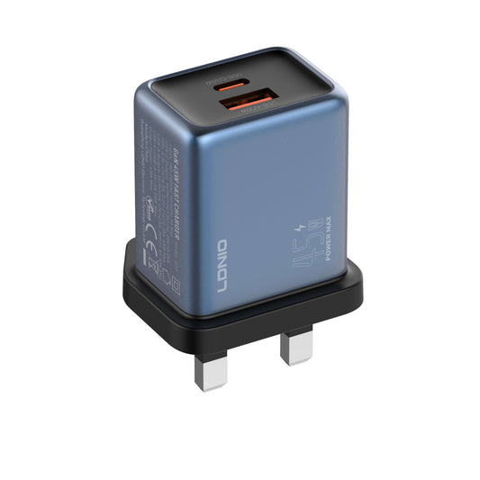 LDNIO Q12 45W USB‑C & USB‑A GaN Super Fast Charger | Gallium Nitride PD & PPS Quick Charge Adapter | Compact Dual‑Port Travel Wall Charger