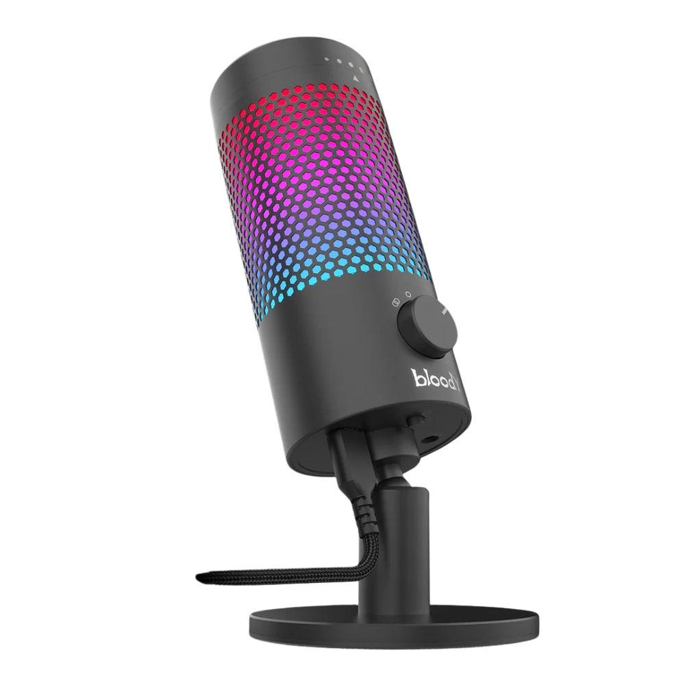 Bloody GM50 Pro USB Streaming Microphone | 4 Polar Patterns | RGB Lighting | Tap-to-Mute | High-Fidelity Sound for PC | Mac & Consoles