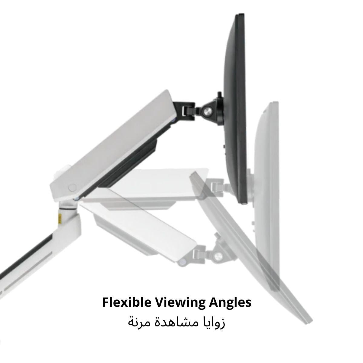 Avetron MA100 Gaming Monitor Arm – Spring‑Assisted, 27″–45″, Clamp & Grommet