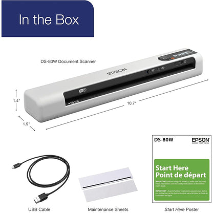 Epson DS-80W Wireless Portable Sheet-fed Document Scanner
